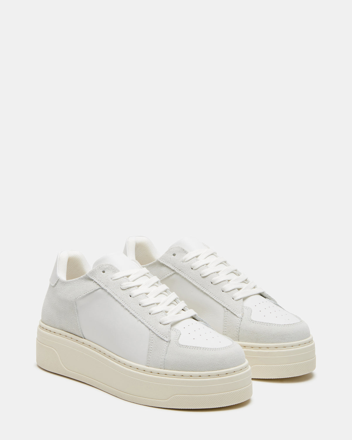 DOMINO White Leather Tonal Platform Sneaker | Women's Sneakers Steve Madden WHITE LEATHER
