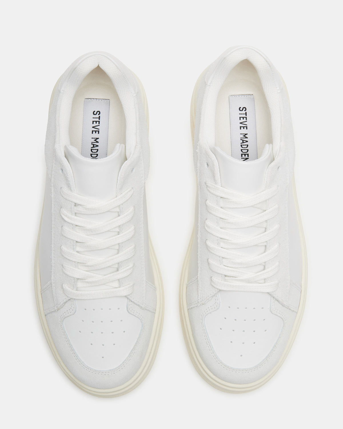 DOMINO White Leather Tonal Platform Sneaker | Women's Sneakers Steve Madden WHITE LEATHER