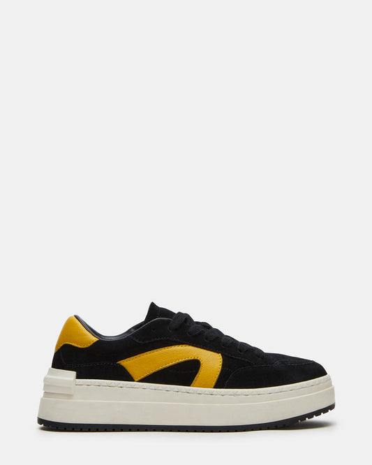 KICKFLIP Black Suede Platform Low-Top Sneaker | Women's Sneakers Steve Madden BLACK SUEDE