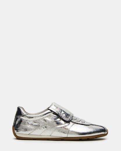 MOBILITY SIlver Leather Women's Low-Top Lace-Up Sneaker Steve Madden SILVER LEATHER
