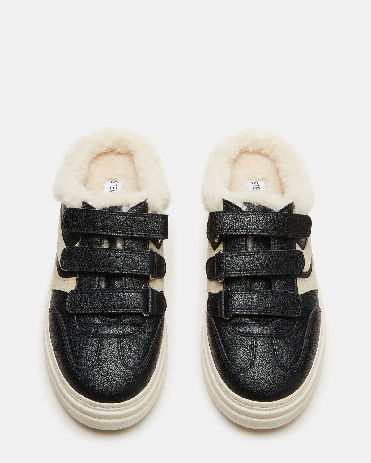 DASHER Black Low-Top Faux Fur Slip-On Sneaker | Women's Sneakers Steve Madden BLACK