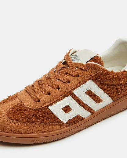 NINETIES Tobacco Low-Top Faux Shearling Sneaker | Women's Sneakers Steve Madden TOBACCO
