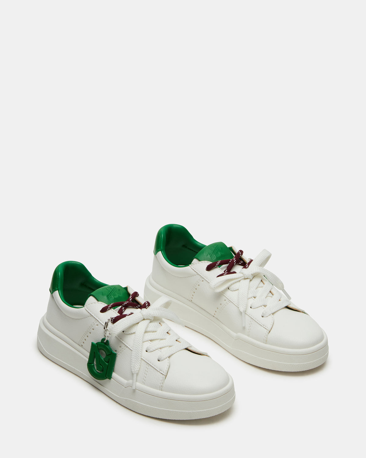 MARVIN White/Green Low-Top Lace-Up Women's Sneaker Steve Madden WHITE/GREEN