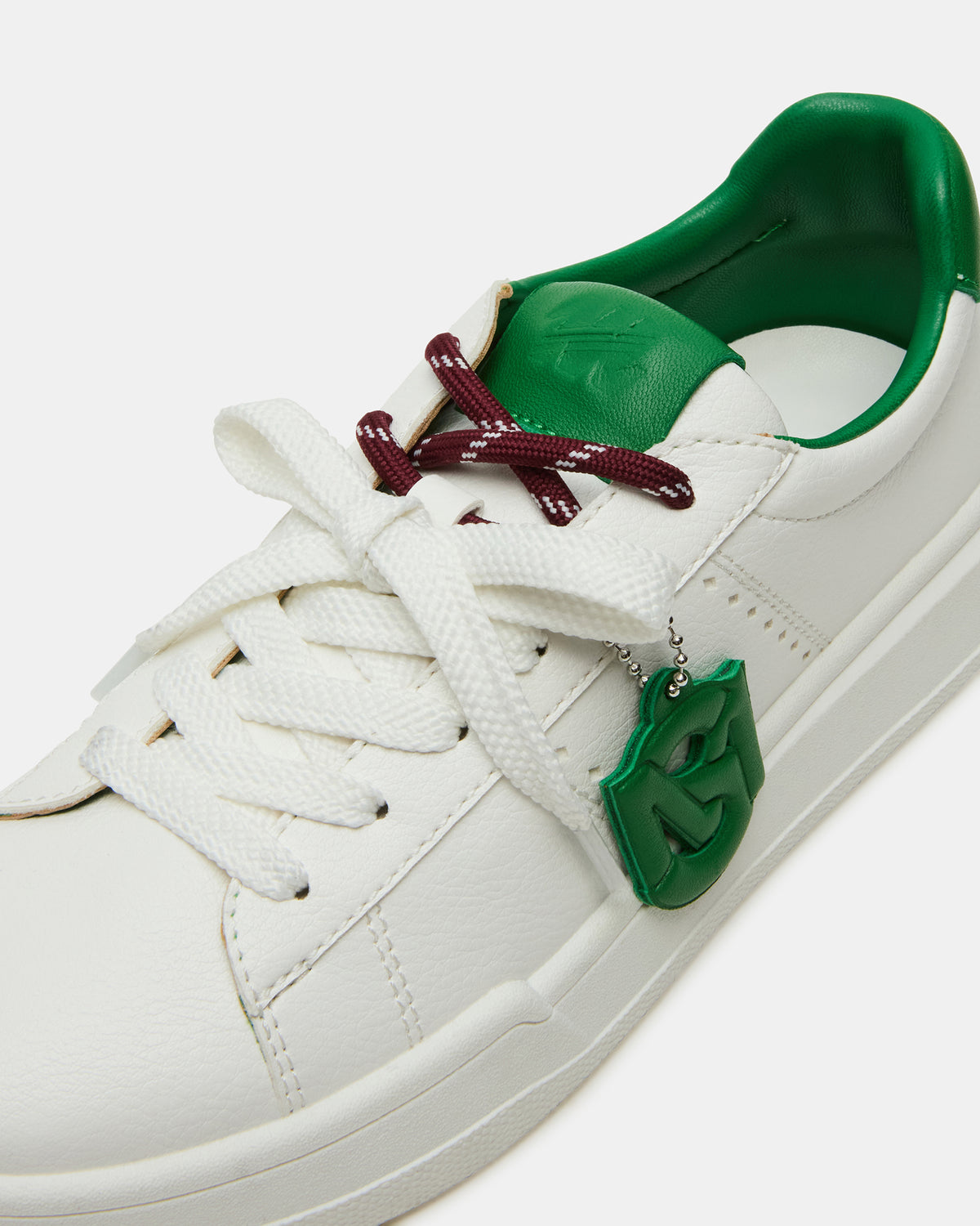 MARVIN White/Green Low-Top Lace-Up Women's Sneaker Steve Madden WHITE/GREEN