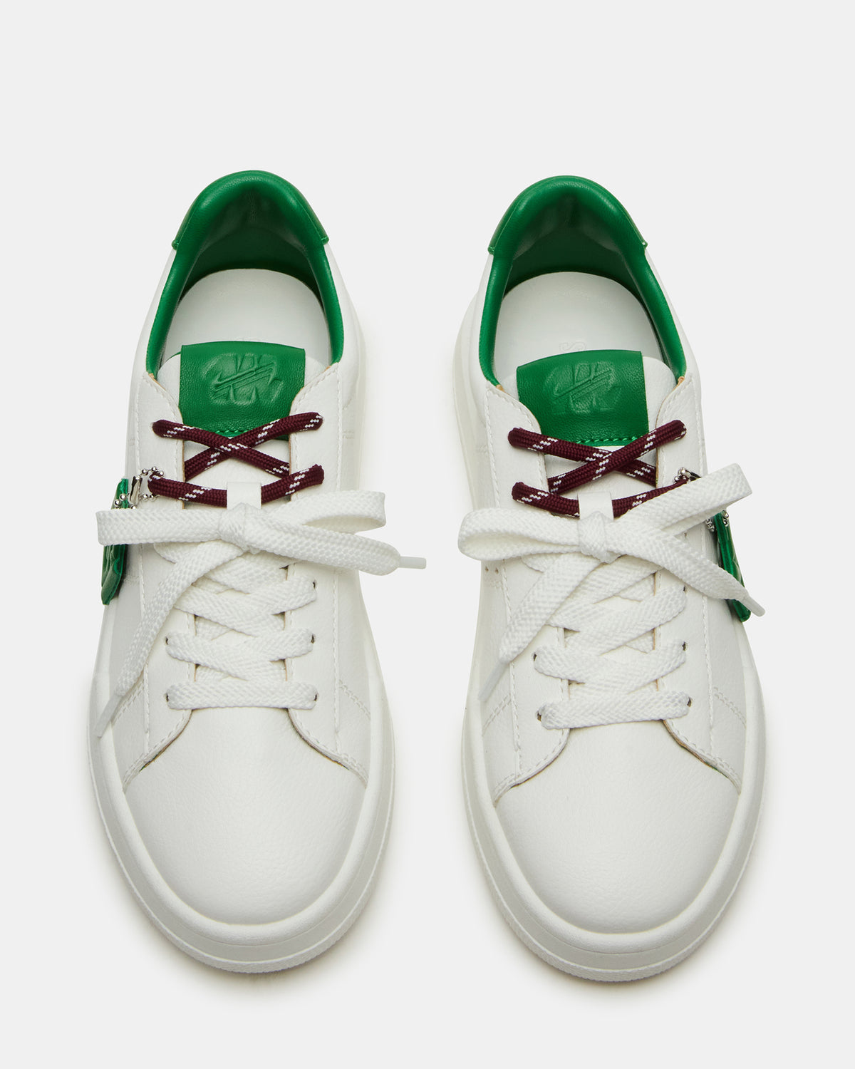 MARVIN White/Green Low-Top Lace-Up Women's Sneaker Steve Madden WHITE/GREEN