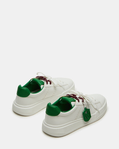MARVIN White/Green Low-Top Lace-Up Women's Sneaker Steve Madden WHITE/GREEN