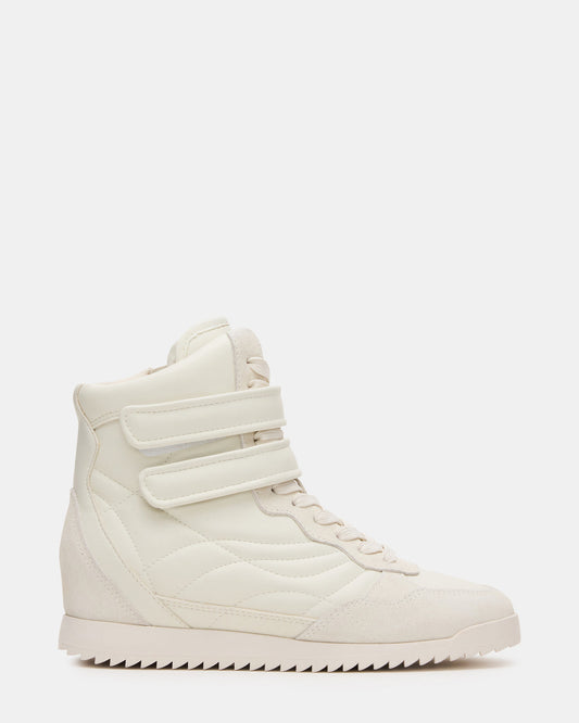 LIFTOFF White Leather Lace-Up High-Top Sneaker Steve Madden WHITE LEATHER