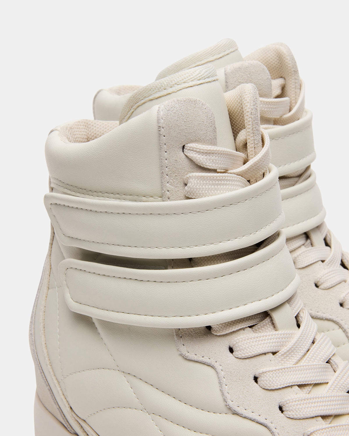 LIFTOFF White Leather Lace-Up High-Top Sneaker Steve Madden WHITE LEATHER