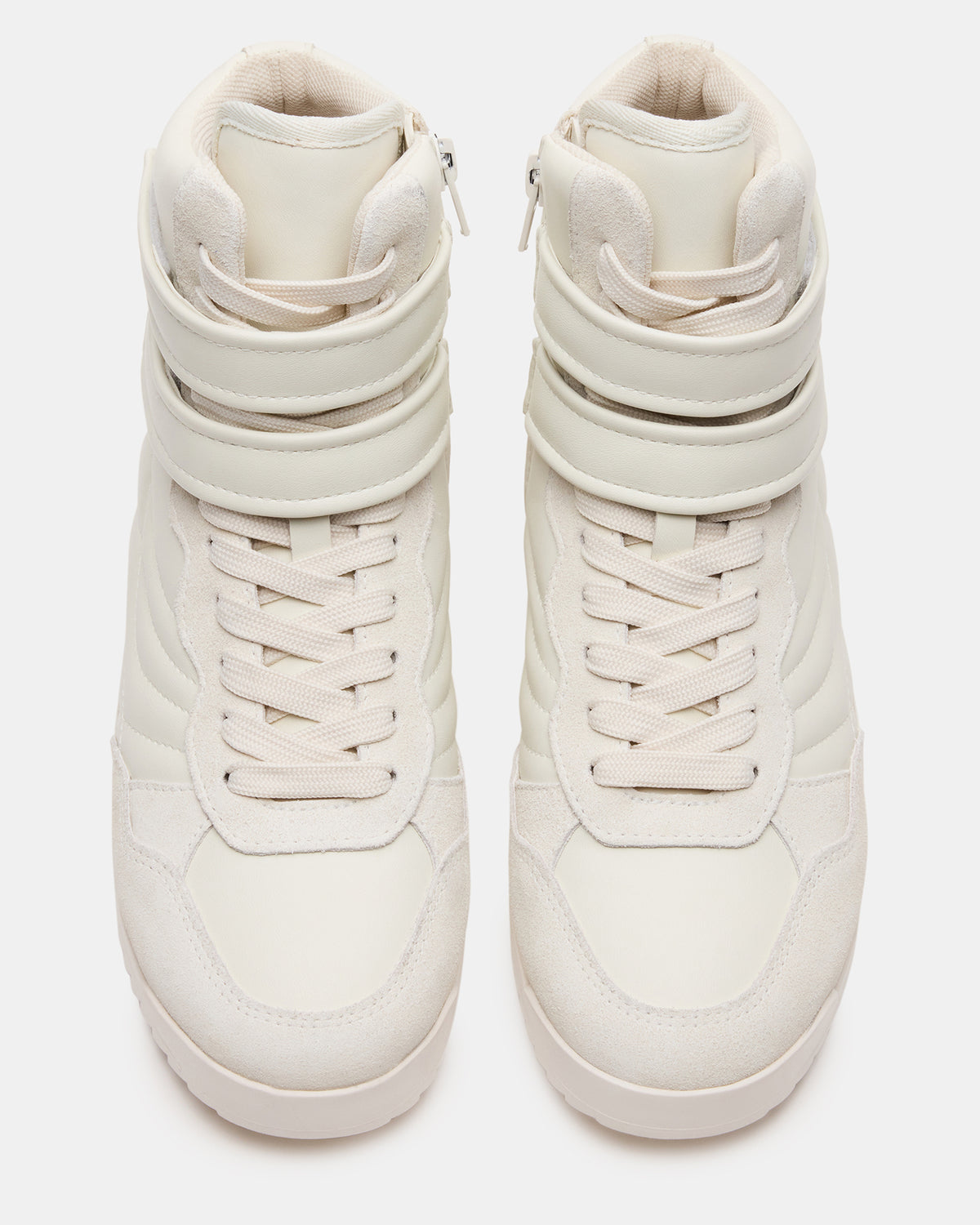 LIFTOFF White Leather Lace-Up High-Top Sneaker Steve Madden WHITE LEATHER