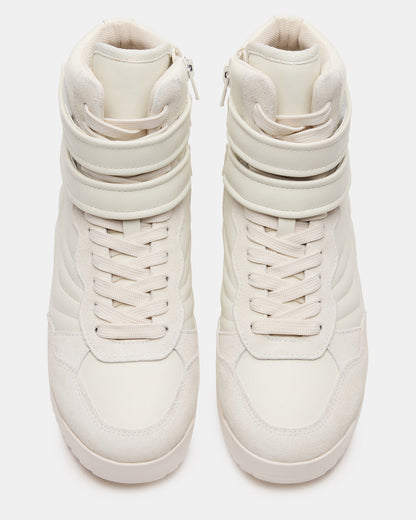 LIFTOFF White Leather Lace-Up High-Top Sneaker Steve Madden WHITE LEATHER