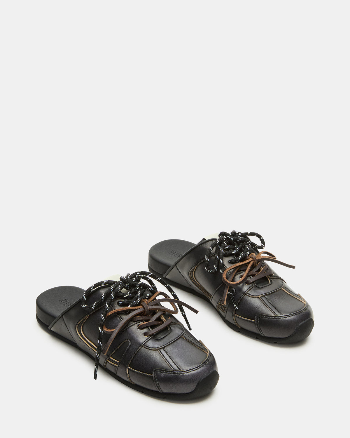 MAYSA Black Distressed Women's Low-Top Slip-On Mule Sneakers Steve Madden BLK DISTRS