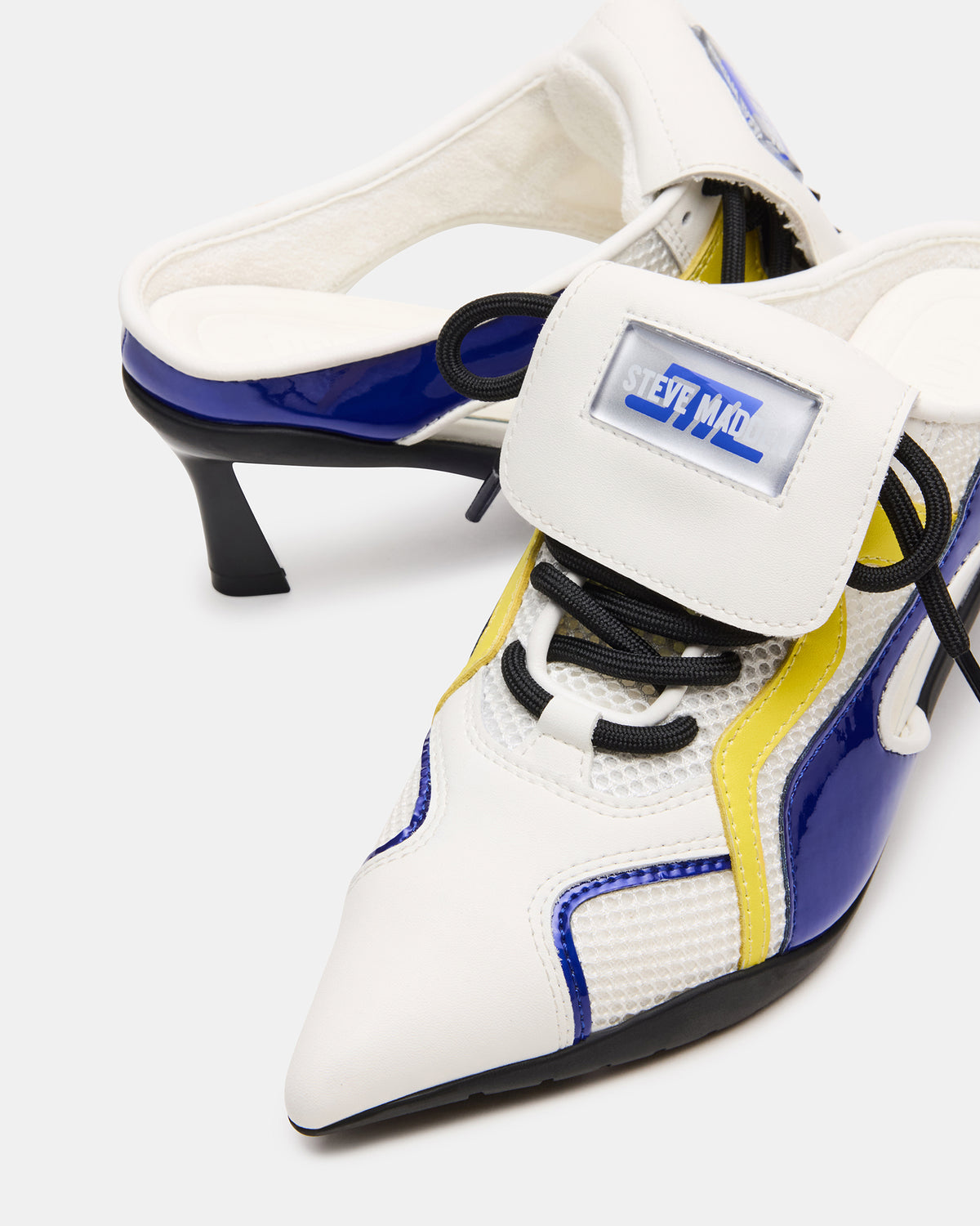 SHEVRON Blue Multi Pointed-Toe Lace-Up Women's Sneaker Steve Madden BLUE MULTI