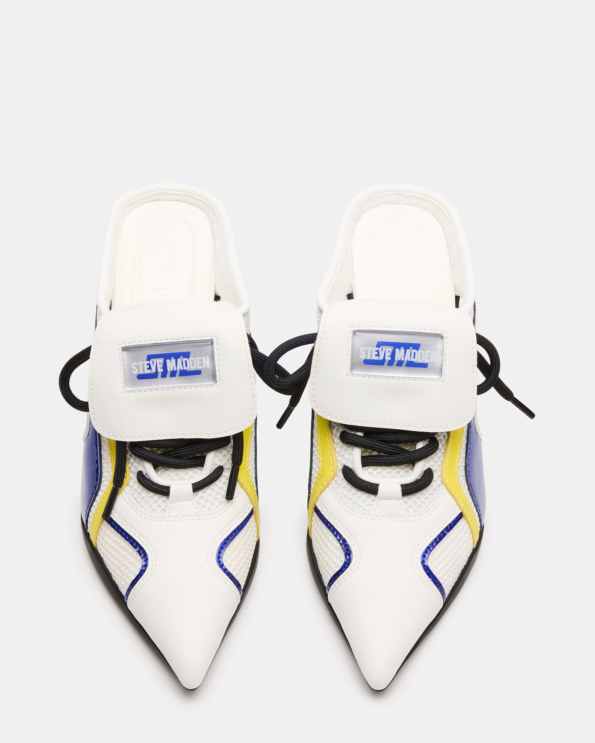 SHEVRON Blue Multi Pointed-Toe Lace-Up Women's Sneaker Steve Madden BLUE MULTI