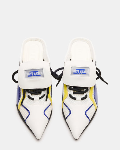 SHEVRON Blue Multi Pointed-Toe Lace-Up Women's Sneaker Steve Madden BLUE MULTI