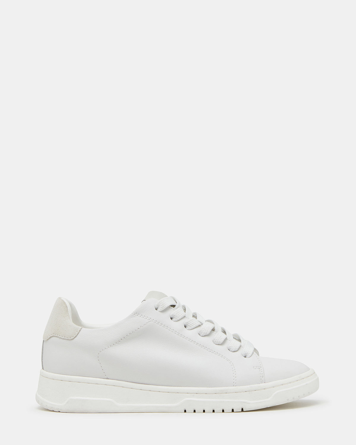 ELSIN White Leather Women's Low-Top Lace-Up Sneaker Steve Madden WHITE LEATHER