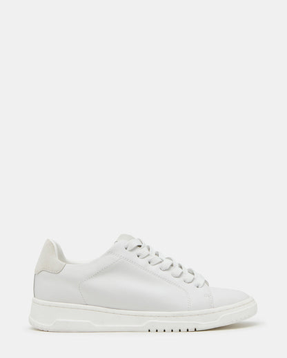 ELSIN White Leather Women's Low-Top Lace-Up Sneaker Steve Madden WHITE LEATHER
