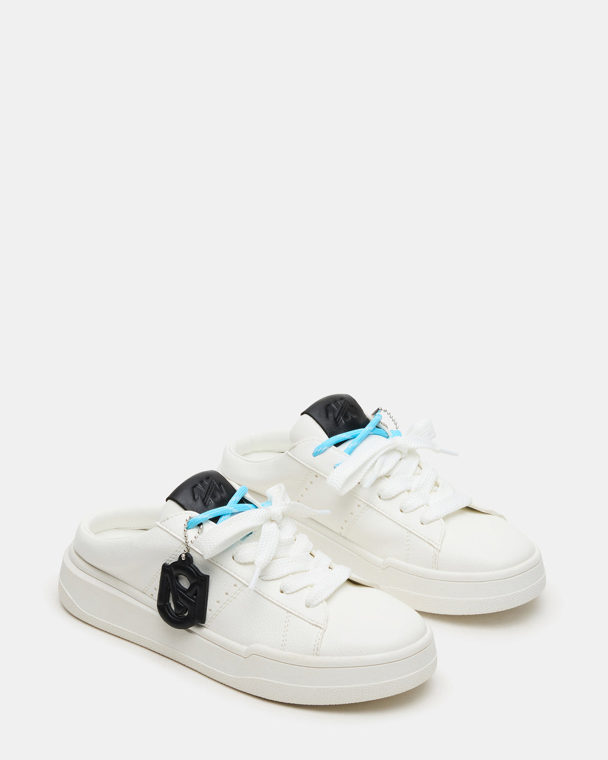 MARNEY White/Black Low-Top Lace-Up Mule Women's Sneaker Steve Madden WHITE/BLACK