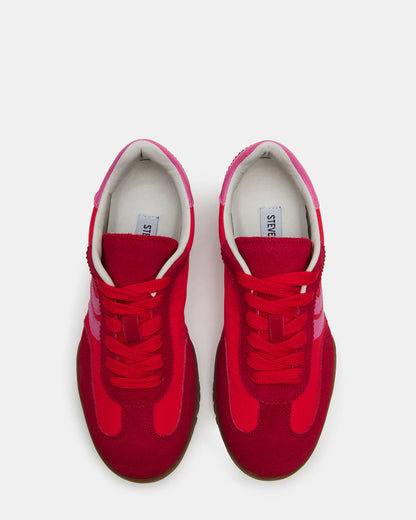 FUME Red Multi Women's Low-Top Lace-Up Sneaker Steve Madden RED MULTI