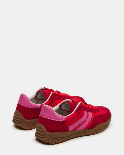 FUME Red Multi Women's Low-Top Lace-Up Sneaker Steve Madden RED MULTI