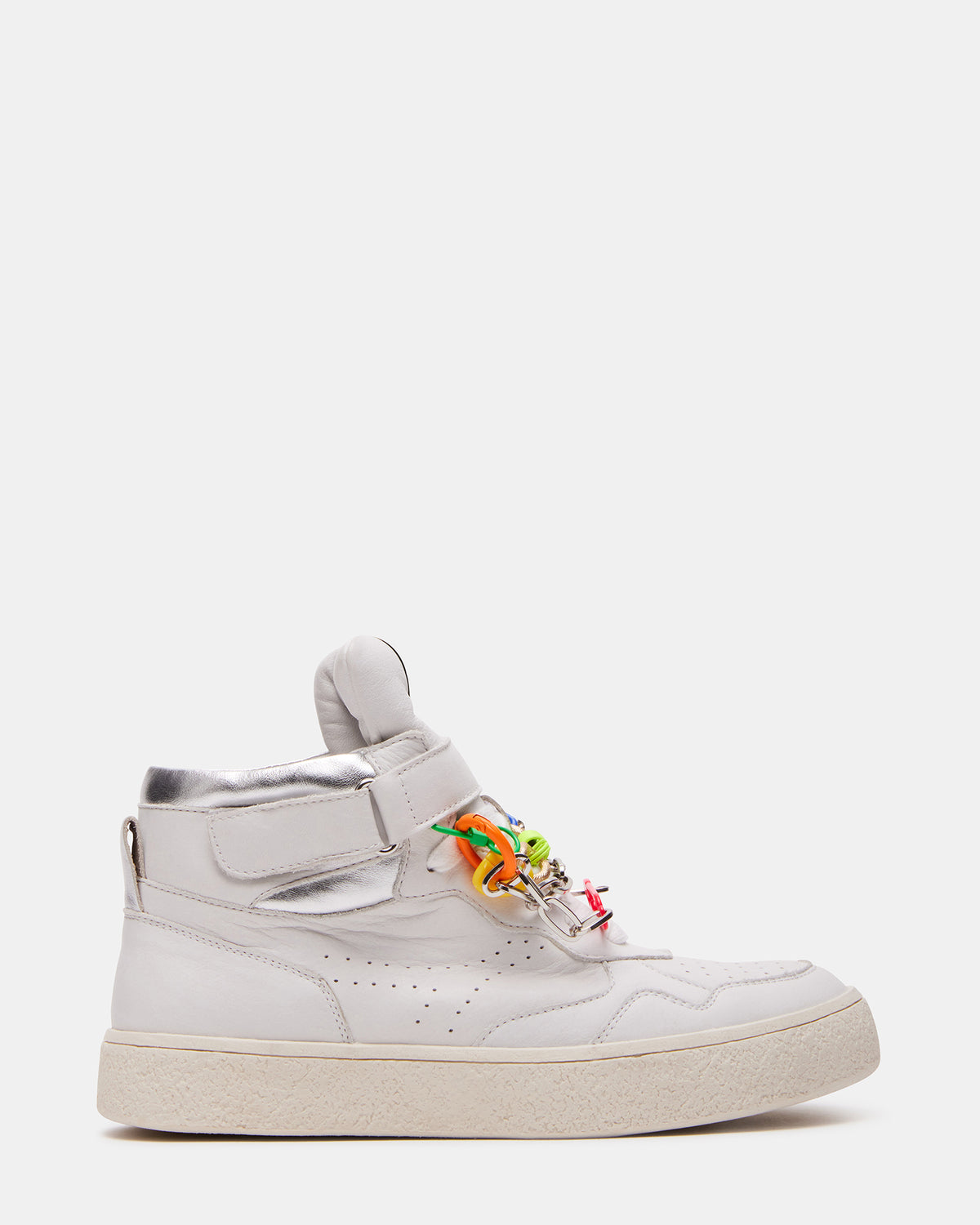 EMILEE White Leather High Top Lace Up Sneaker | Women's Sneakers Steve Madden WHITE LEATHER