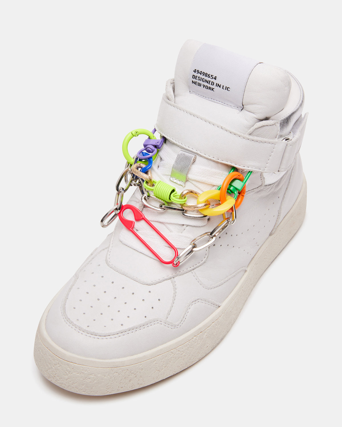 EMILEE White Leather High Top Lace Up Sneaker | Women's Sneakers Steve Madden WHITE LEATHER