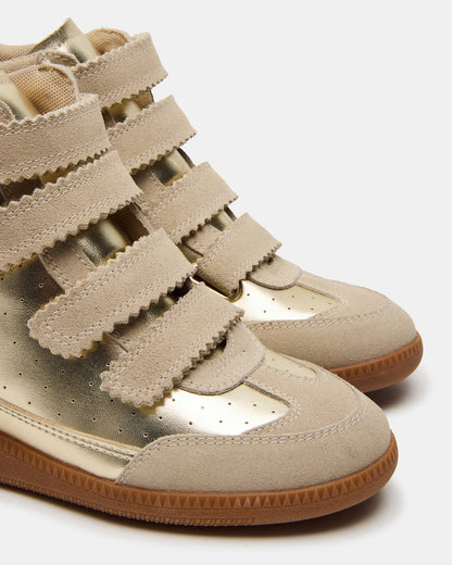 MUSTANG Gold Women's High-Top Velcro Sneaker Steve Madden GOLD