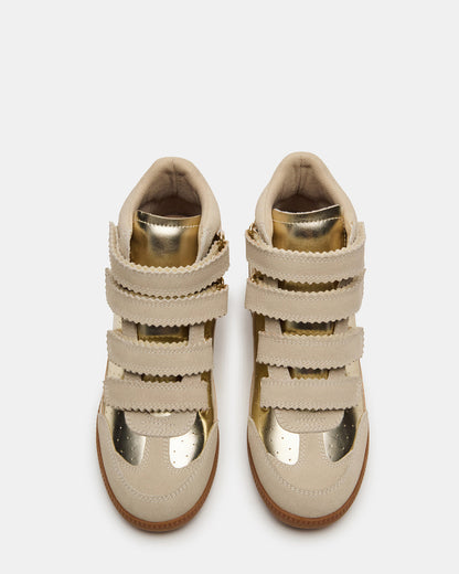 MUSTANG Gold Women's High-Top Velcro Sneaker Steve Madden GOLD