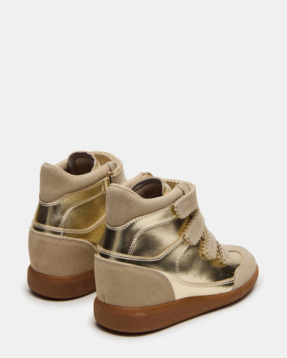 MUSTANG Gold Women's High-Top Velcro Sneaker Steve Madden GOLD