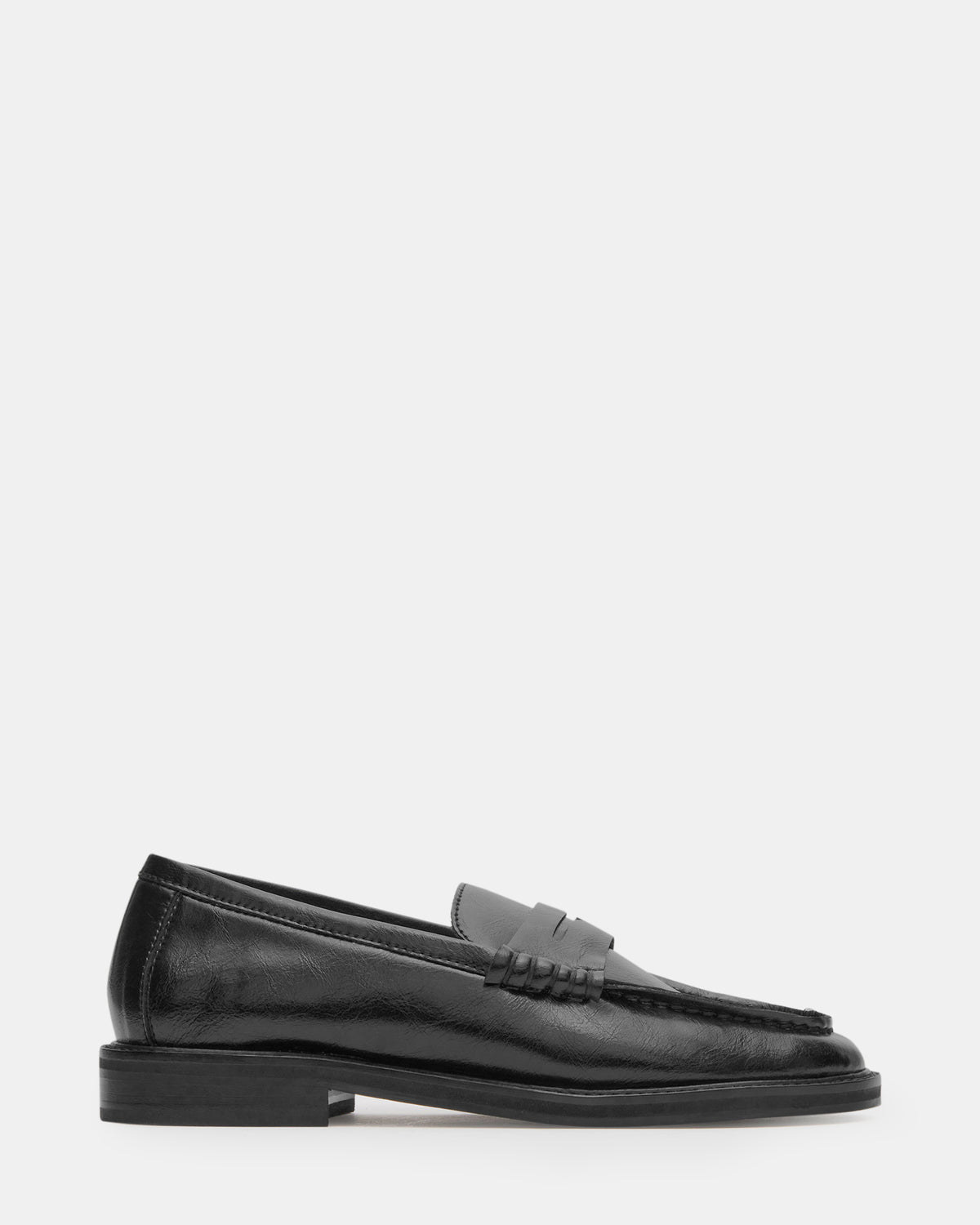 MADISON Black Leather Women's Penny Loafer Steve Madden BLACK LEATHER