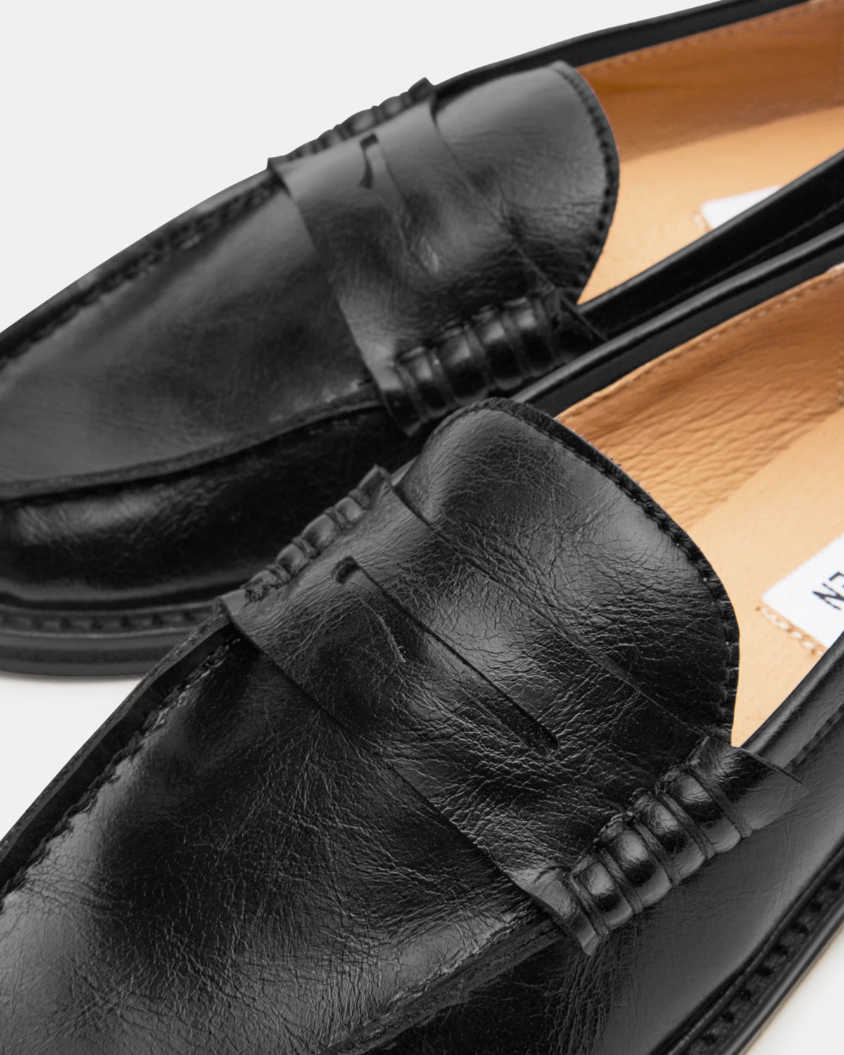 MADISON Black Leather Women's Penny Loafer Steve Madden BLACK LEATHER