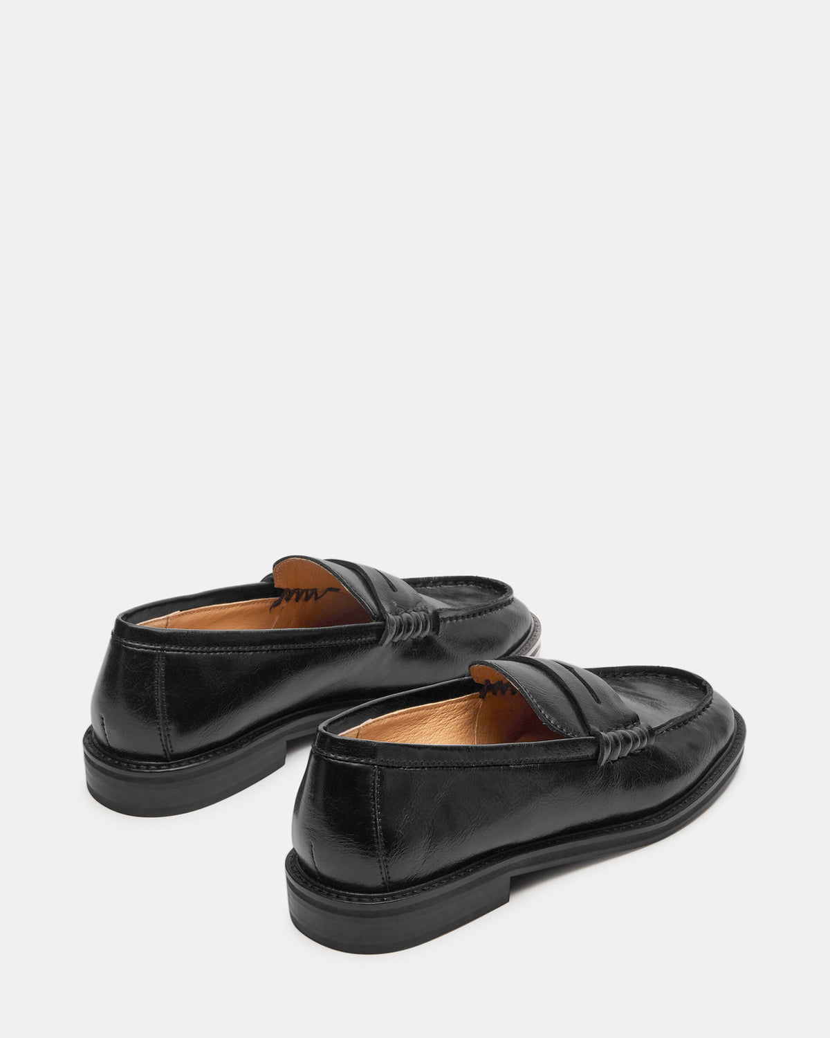 MADISON Black Leather Women's Penny Loafer Steve Madden BLACK LEATHER