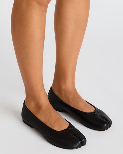 CALICO Black Leather Split Toe Tabi Women's Ballet Flat Steve Madden BLACK LEATHER