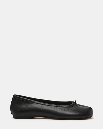 CALICO Black Leather Split Toe Tabi Women's Ballet Flat Steve Madden BLACK LEATHER