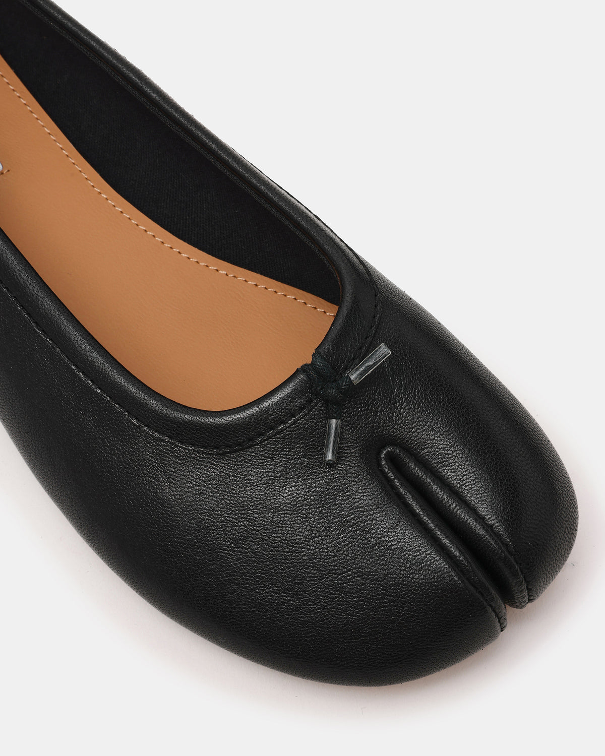 CALICO Black Leather Split Toe Tabi Women's Ballet Flat Steve Madden BLACK LEATHER