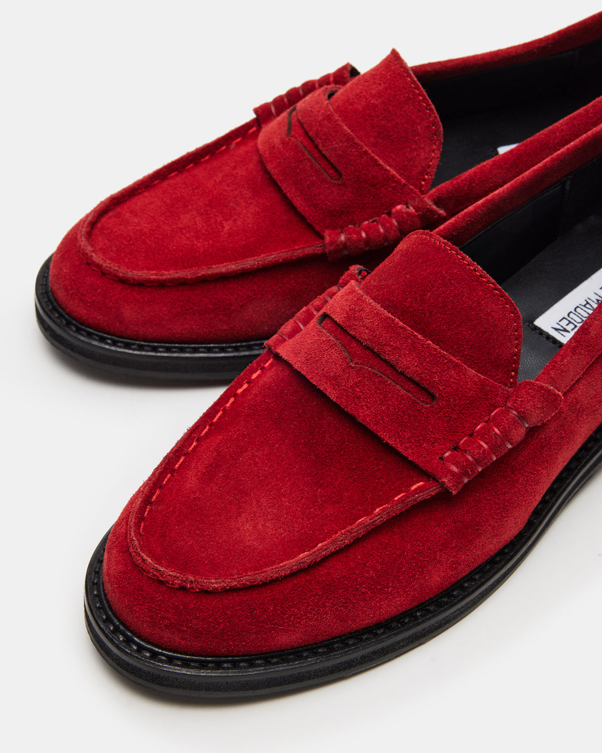 MADISON Red Suede Women's Penny Loafer Steve Madden RED SUEDE