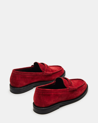 MADISON Red Suede Women's Penny Loafer Steve Madden RED SUEDE