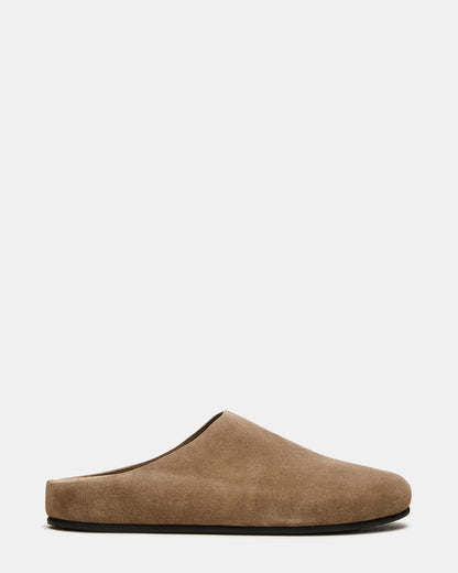 FERN Taupe Suede Mule Slip-On Round-Toe Women's Flat Steve Madden TAUPE SUEDE