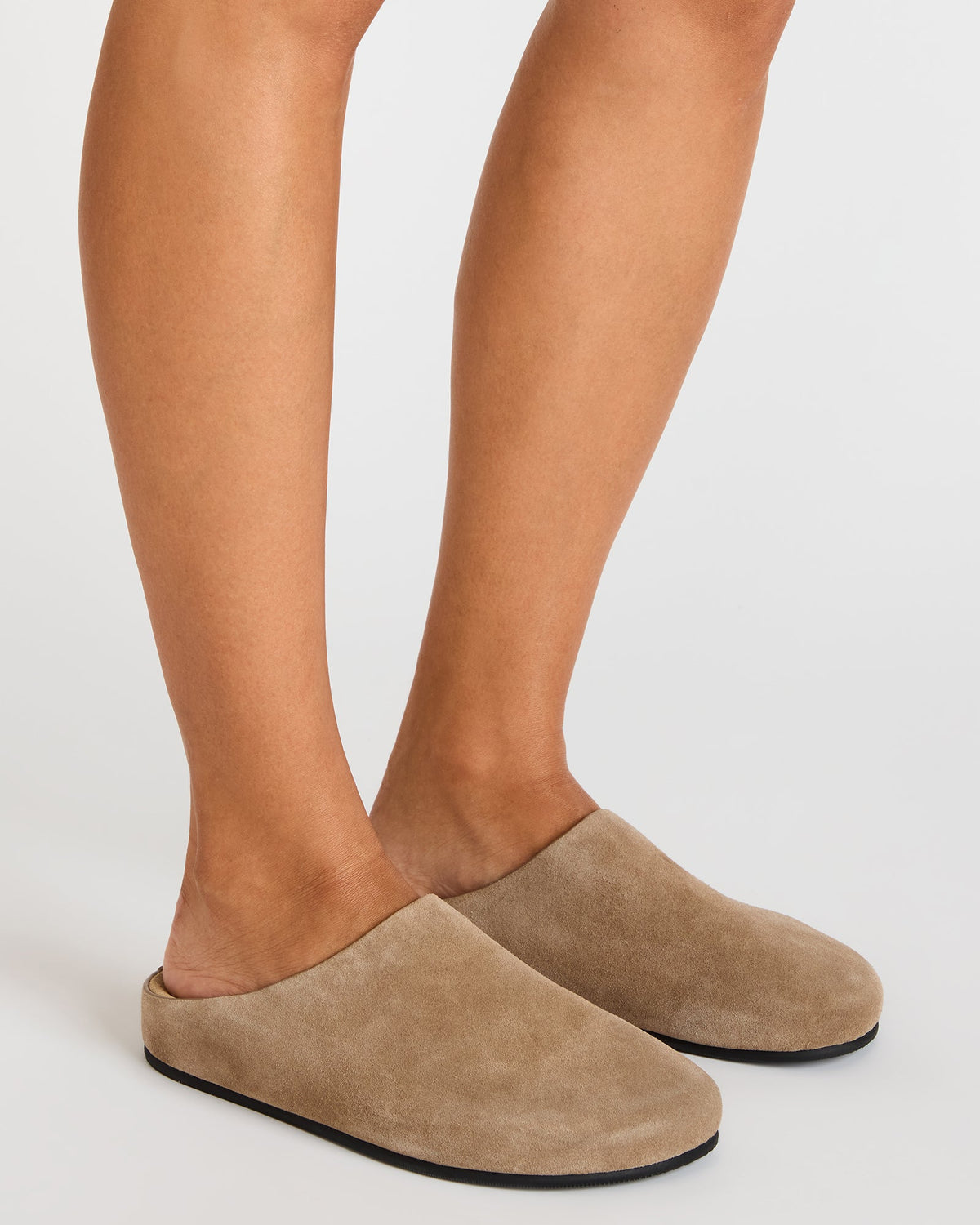 FERN Taupe Suede Mule Slip-On Round-Toe Women's Flat Steve Madden TAUPE SUEDE