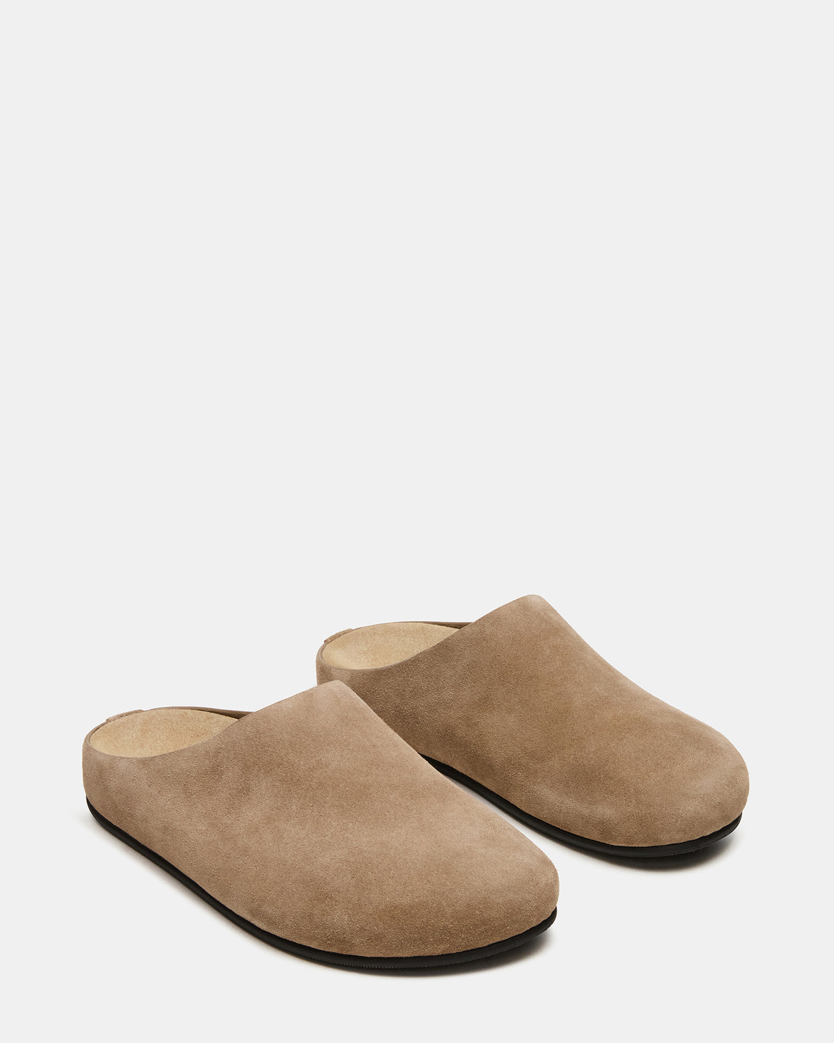 FERN Taupe Suede Mule Slip-On Round-Toe Women's Flat Steve Madden TAUPE SUEDE
