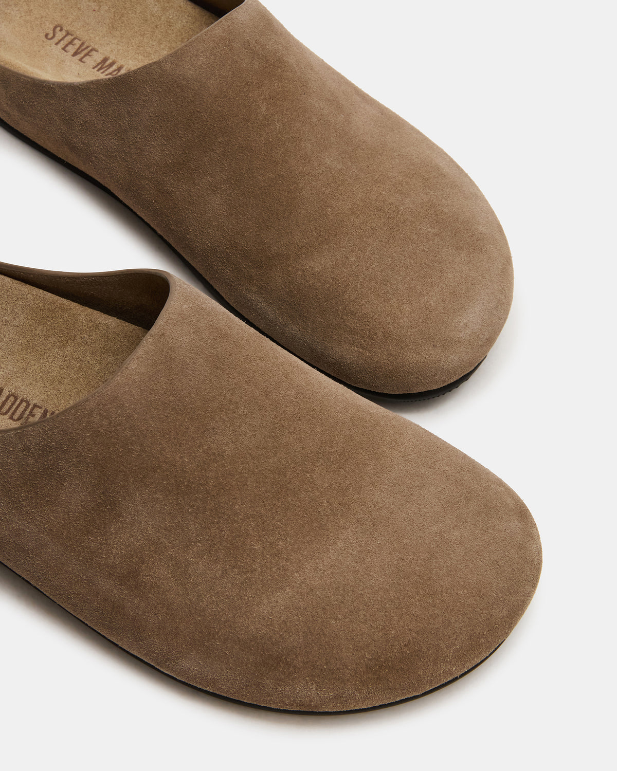FERN Taupe Suede Mule Slip-On Round-Toe Women's Flat Steve Madden TAUPE SUEDE