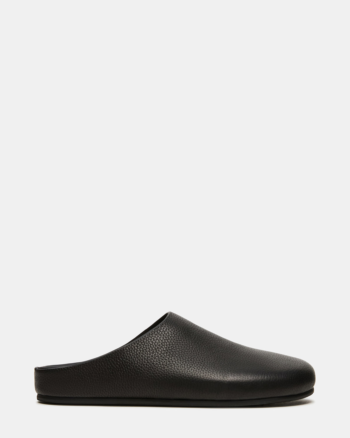 FERN Black Leather Mule Slip-On Round-Toe Women's Flat Steve Madden BLACK LEATHER