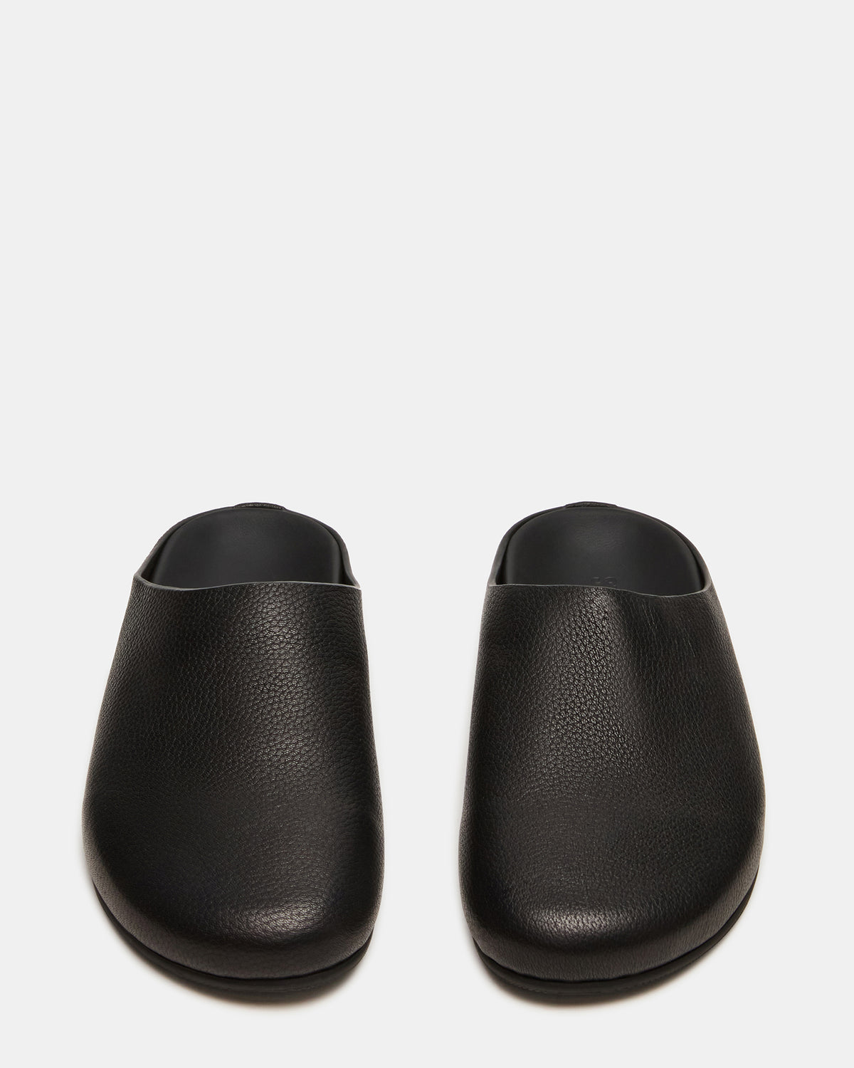 FERN Black Leather Mule Slip-On Round-Toe Women's Flat Steve Madden BLACK LEATHER
