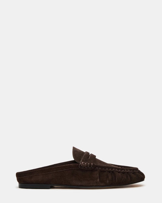 RAFE Chocolate Brown Suede Slip-On Mule Women's Flat Steve Madden CHO BRN SD