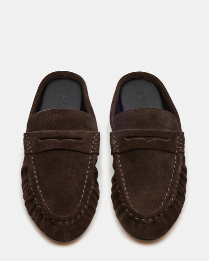 RAFE Chocolate Brown Suede Slip-On Mule Women's Flat Steve Madden CHO BRN SD