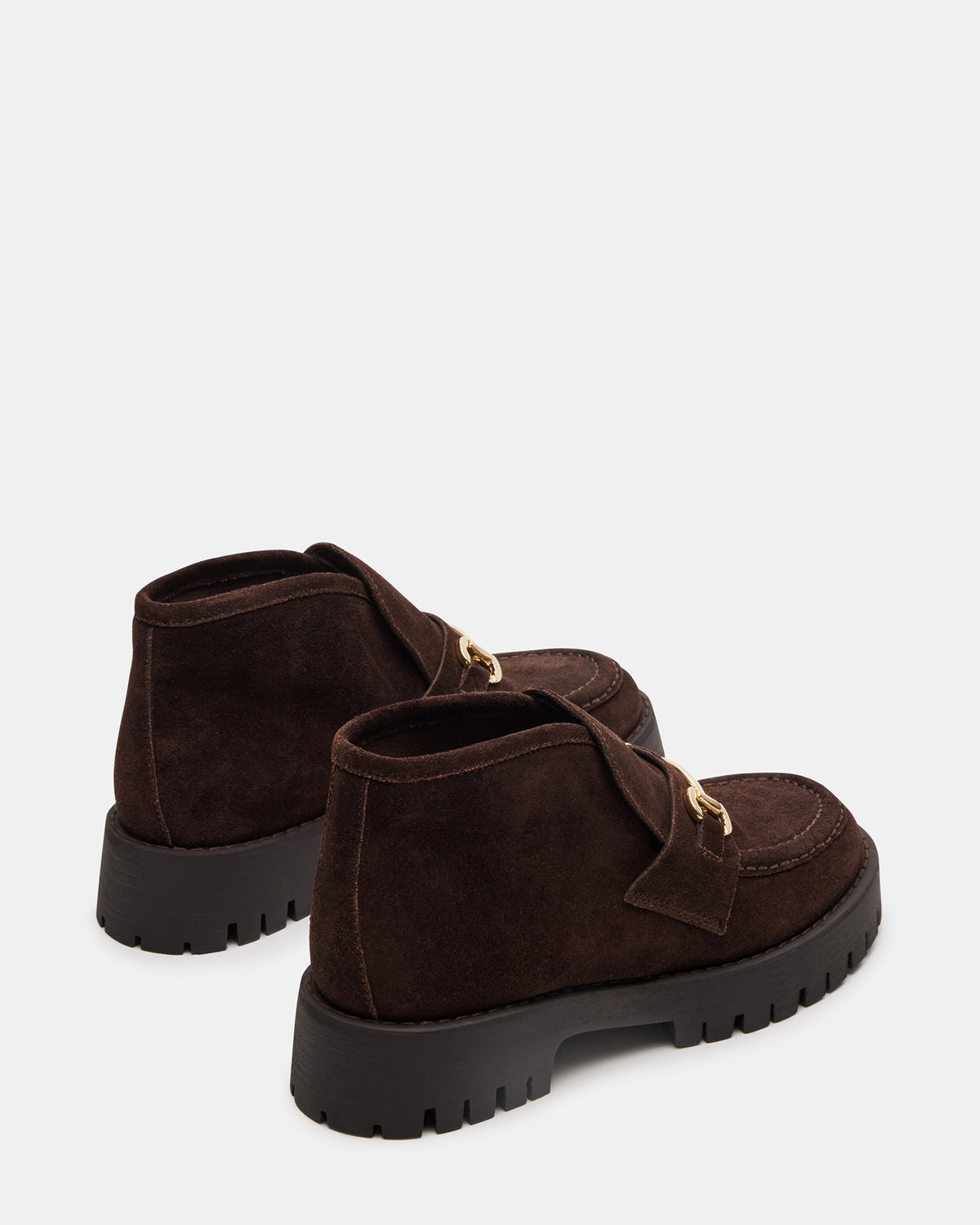 LEON Chocolate Brown Suede Platform Lug Sole Women's Loafer Steve Madden CHOCOLATE BROWN SUEDE