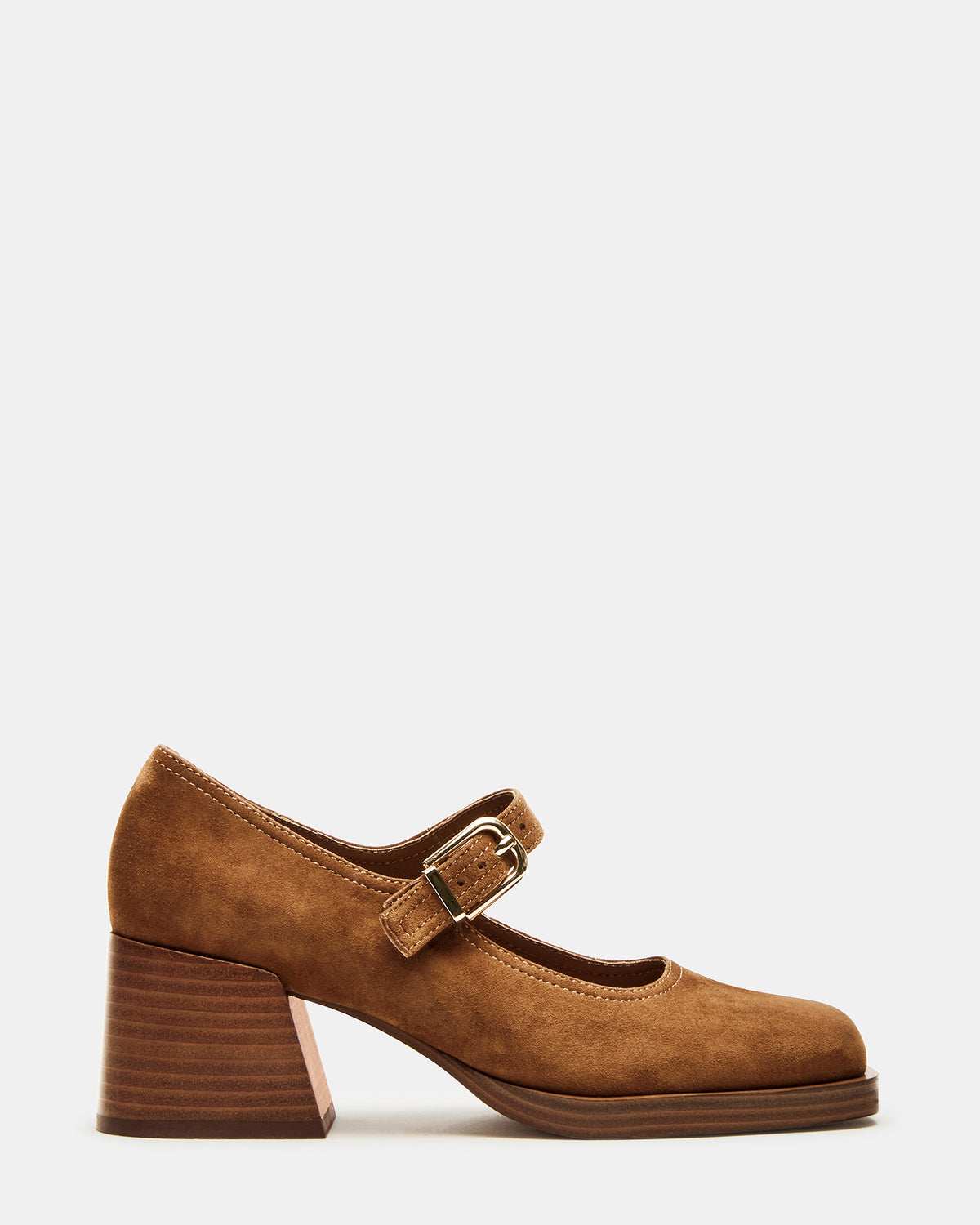LISBON Chestnut Suede Square-Toe Mary Jane Women's Loafer Steve Madden CHESTNUT SUEDE