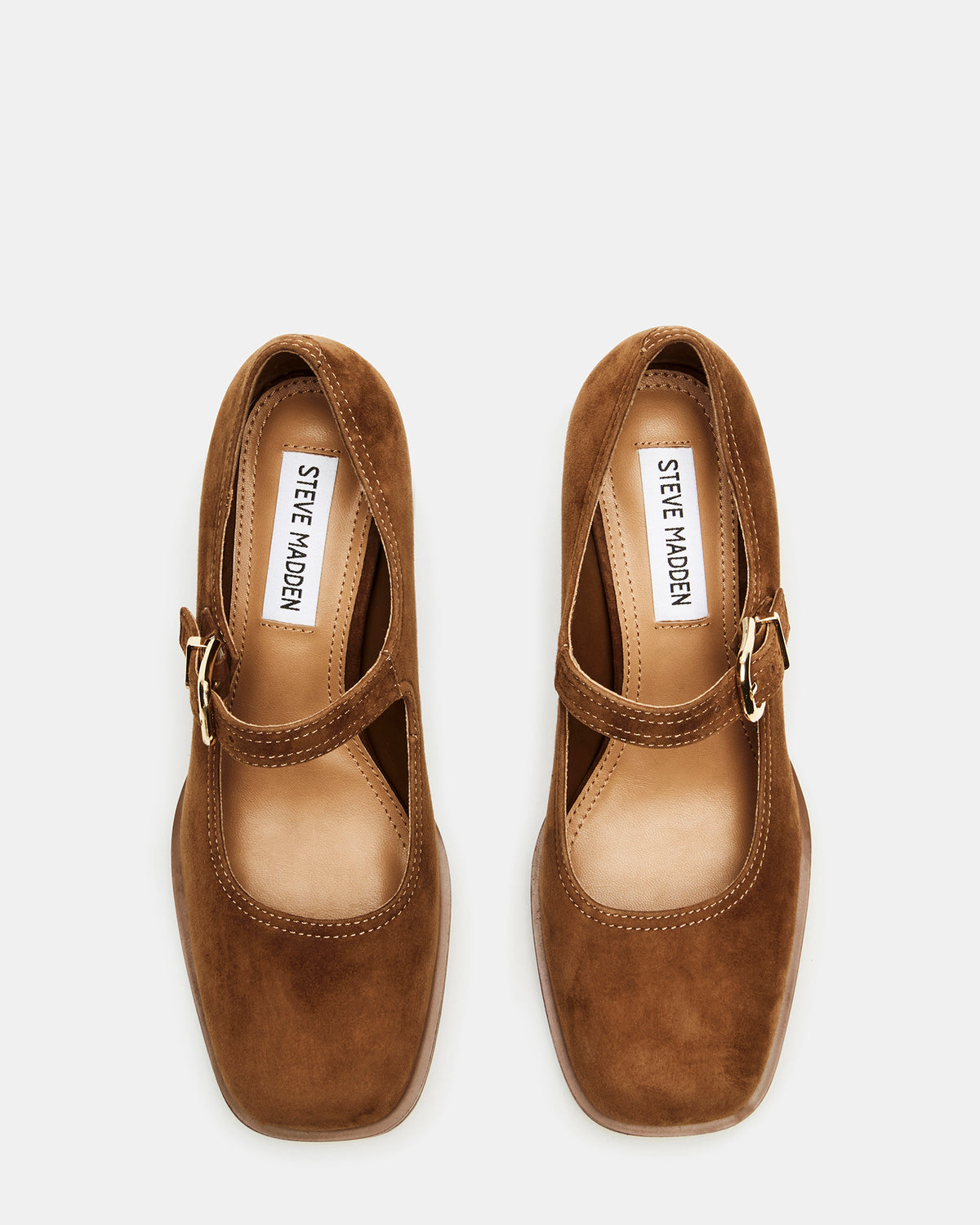 LISBON Chestnut Suede Square-Toe Mary Jane Women's Loafer Steve Madden CHESTNUT SUEDE