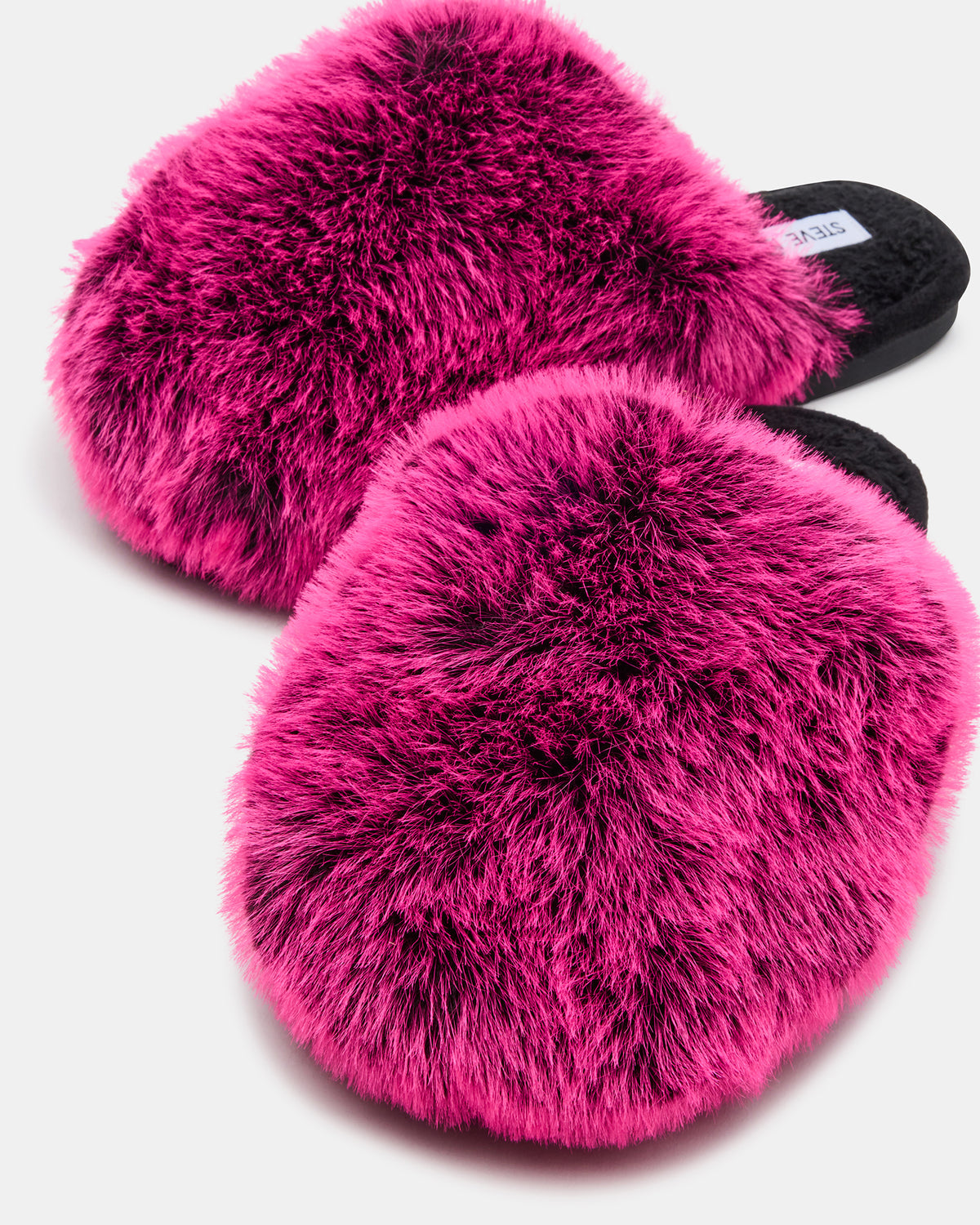 POOF Fushia Slip-On Faux Fur Mule Women's Flat Steve Madden FUSHIA