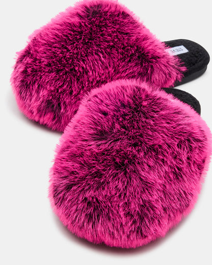 POOF Fushia Slip-On Faux Fur Mule Women's Flat Steve Madden FUSHIA