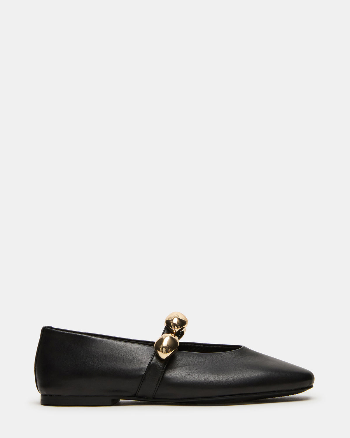 POPPIN Black Leather Mary Jane Ballet Women's Flat Steve Madden BLACK LEATHER